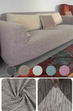 Faiend Düz Jakarlı 3 Kişilik Vizon Kanepe Örtüsü | Lastikli Koltuk Örtüsü |çekyat Örtüsü| koltuk kılıfı