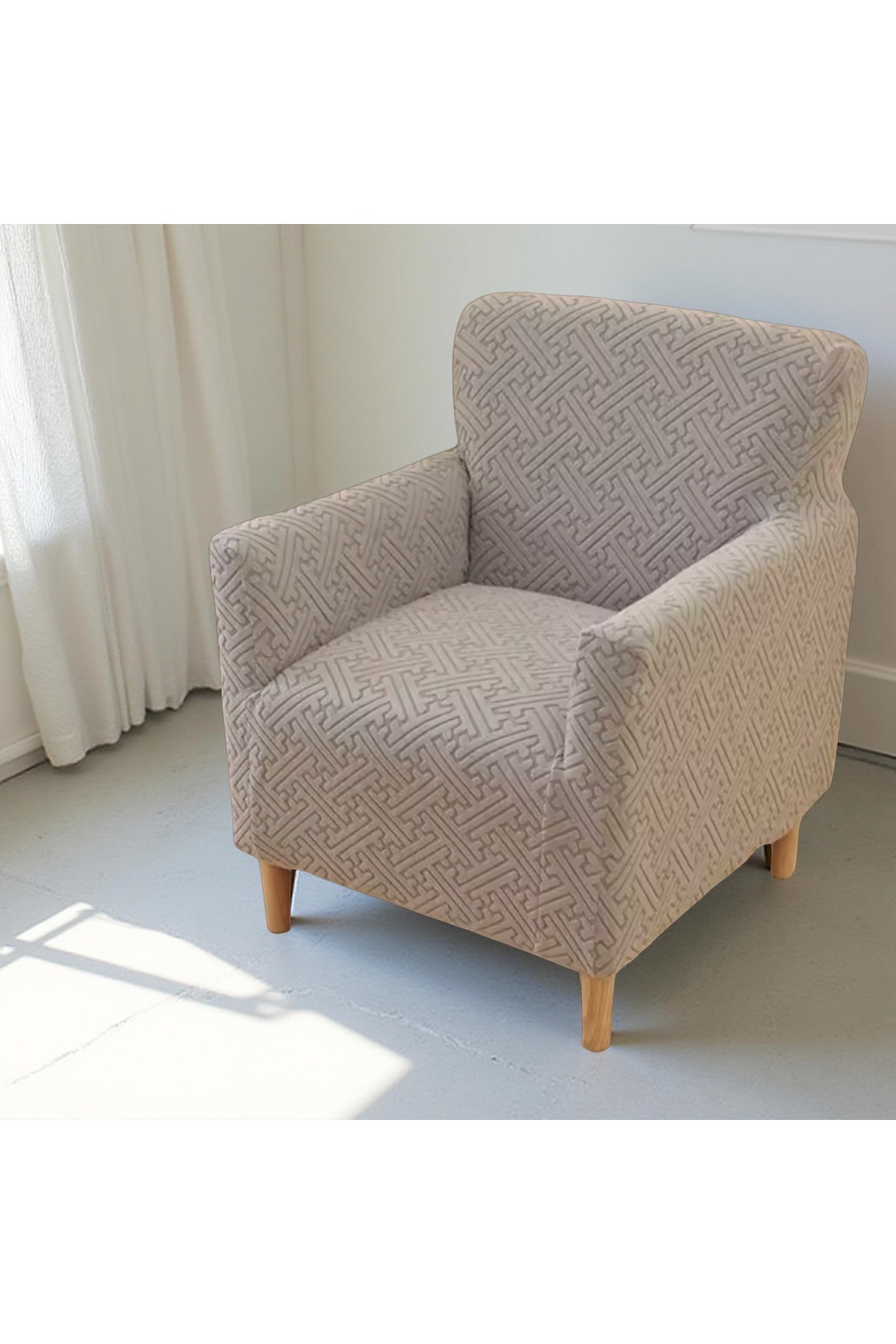 uzhanem 3 3 1 1 Streç Lastikli Esnek Yıkanabilir Jakarlı Koltuk Örtüsü Takımı Koltuk Kılıfı - Görsel 2