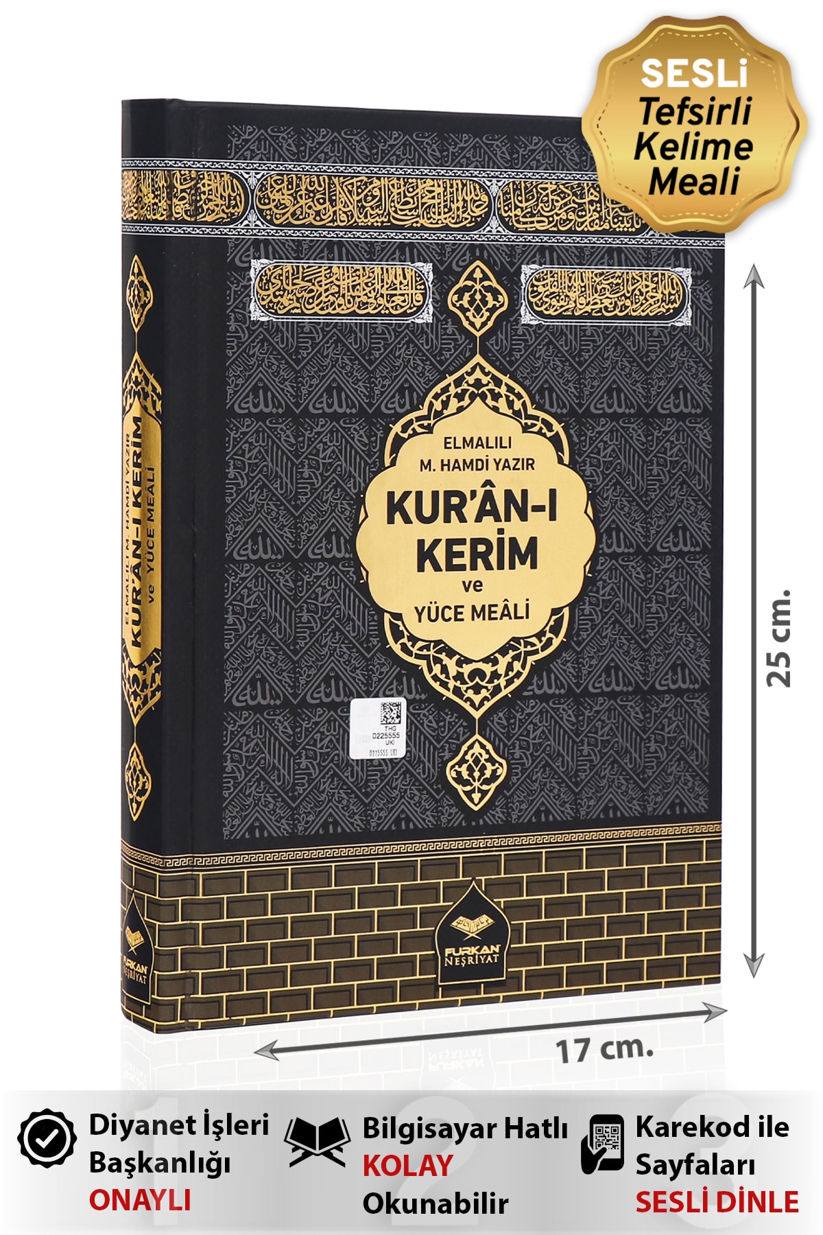 Furkan Neşriyat Kuranı Kerim Ve Meali Diyanet Onaylı (ARAPÇA - MEAL - SESLİ KELİME MEALLİ TEFSİR) Orta Boy 17x25 Cm