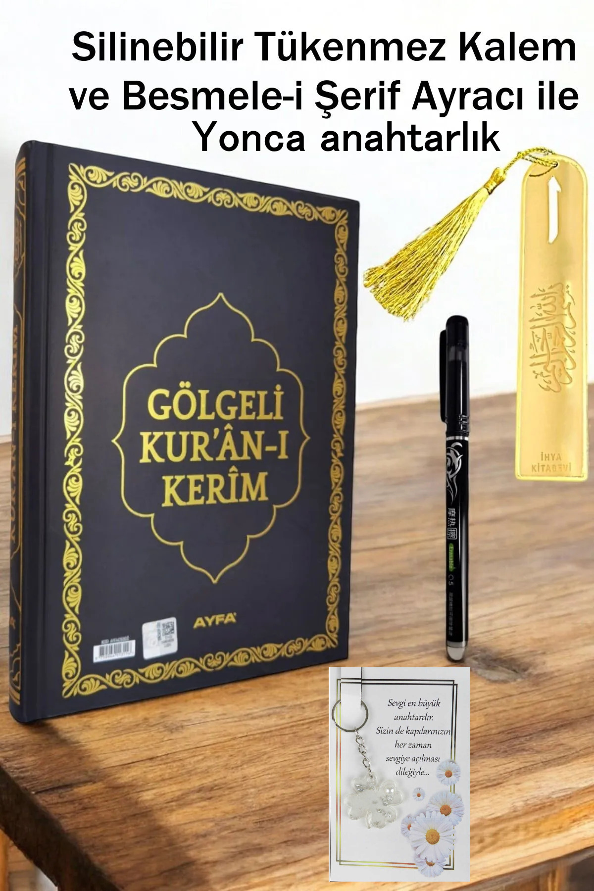 Ayfa Basın Yayın Silinebilir Tükenmez Kalemli Gölgeli Kuranı Kerim Kendin Yaz-ezberle -ayraclı Siyah Set