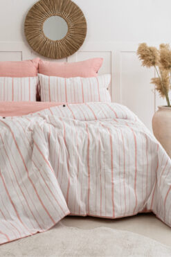 BESTİNA GOLD Harmony Hues İpliği Boyalı Doğal Tek Kişilik Nevresim Takımı (Çarşafı Lastikli)