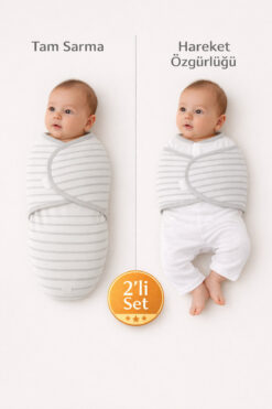 Mimocan 0-4 Ay Bebek İçin %100 Pamuk Kundak, Cırt Cırtlı, Yumuşak Penye Kumaş, Nefes Alan Kumas