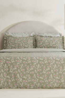 Karaca Home Carlo %100 Pamuk Çift Kişilik Nevresim Takımı Adaçayı