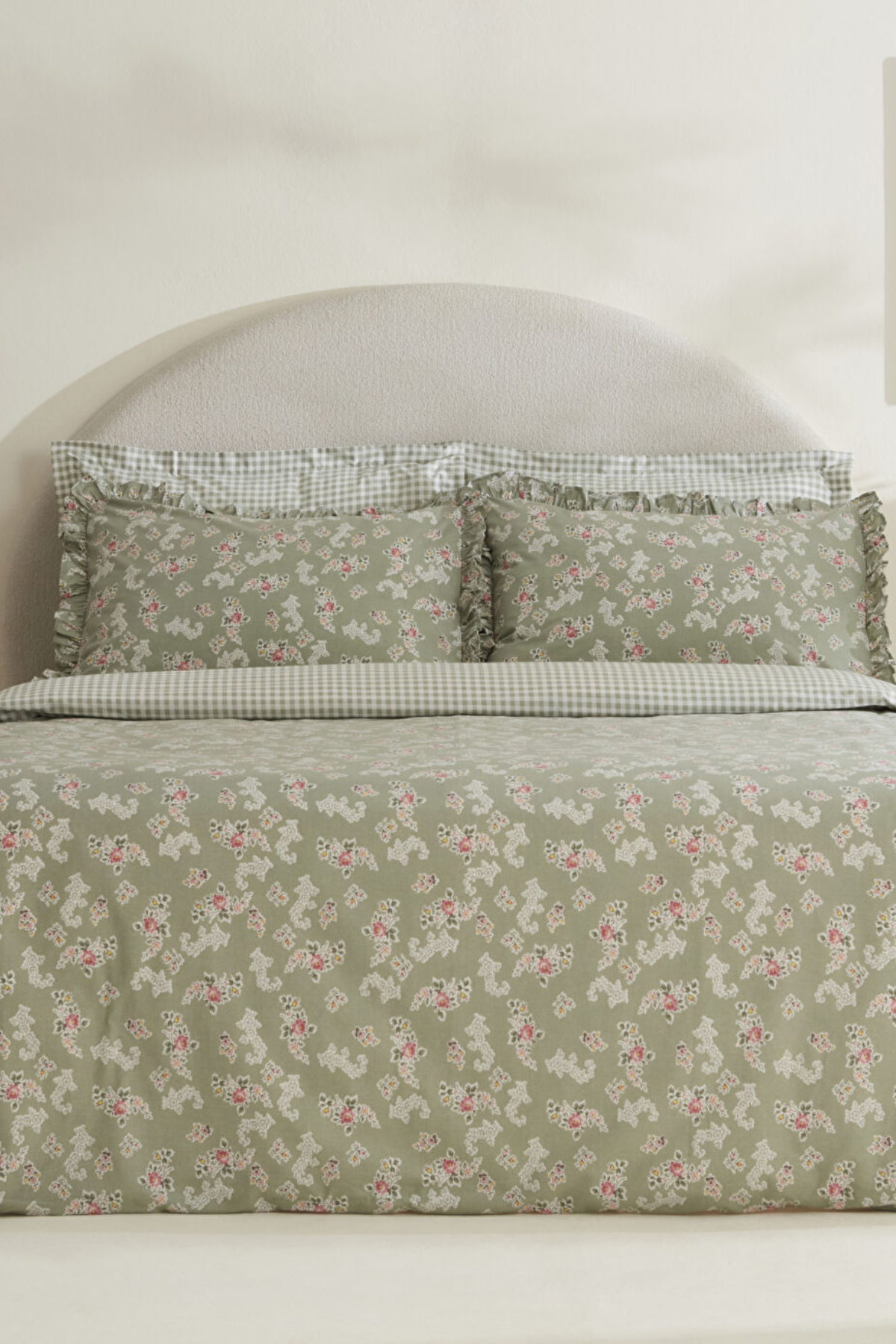 Karaca Home Carlo %100 Pamuk Çift Kişilik Nevresim Takımı Adaçayı