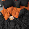 İQON Lastikli Çarşaflı Nevresim Takımı Çift Kişilik Orange-Siyah BlackOrange