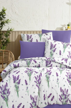Always Çarşafı Lastikli Çift Taraflı Çift Kişilik Nevresim Takımı Lavanta