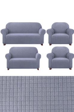 E BAHAR 3+2+1+1 Lastikli Koltuk takımı Kılıfı. Çekyat Koltuk Örtüsü Streç Esnek kanepe kılıfı