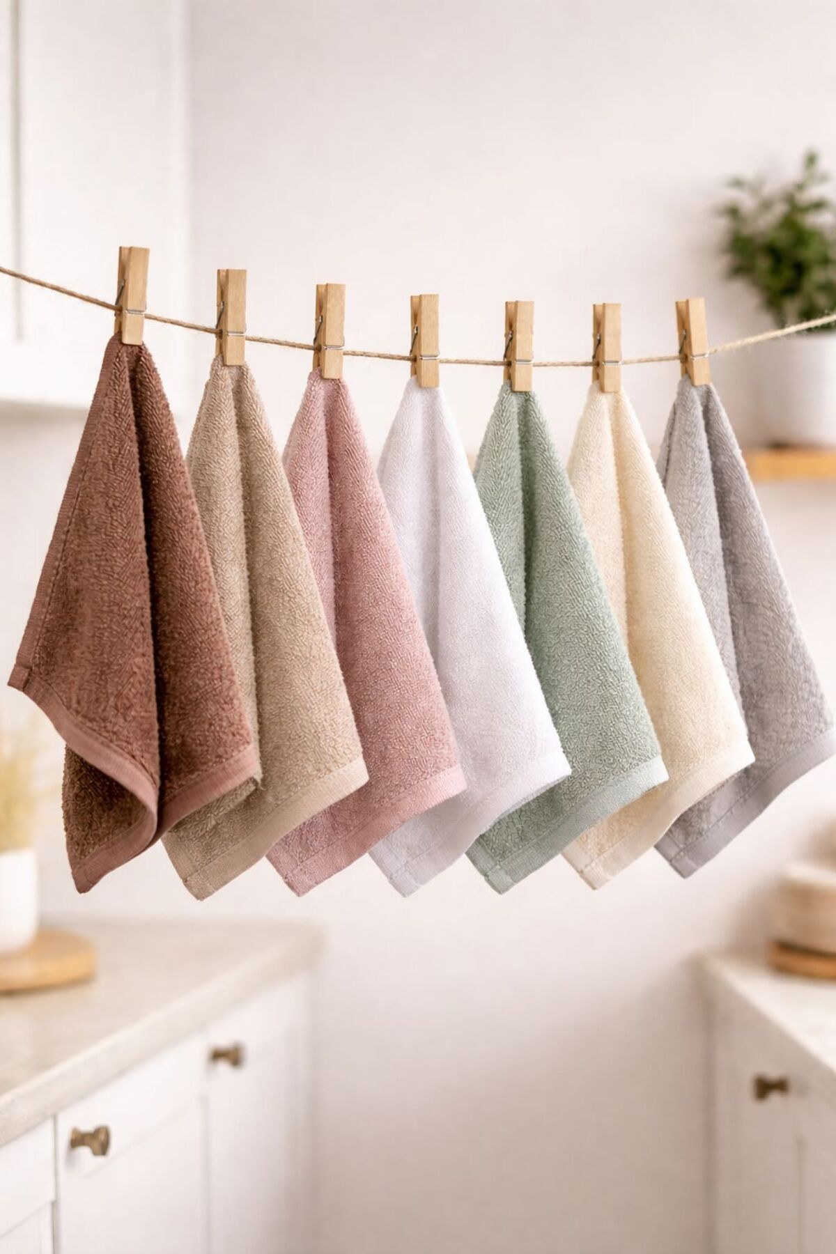 TEXTİLES MAGİC LAMP 7'li Çok Amaçlı Bambu Mini Havlu Seti - Bebek, Mutfak ve Temizlik Havlusu 20 X 20 cm