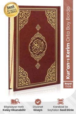 Furkan Neşriyat Furkan Bilgisayar Hattı Kuranı Kerim Orta Boy Bordo