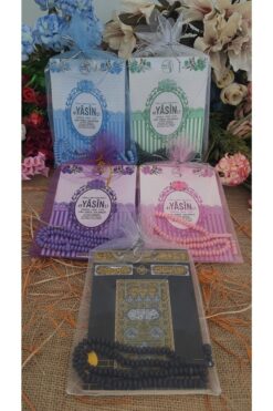 Medrese Yayınları Tül Keseli Yasin Kitabı Cüzü 25'li Karışık Renk Tesbihli Doğum Cenaze Bebek Mevlüt Hediyeliği