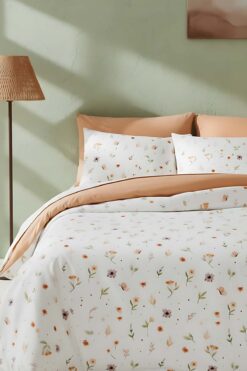 Rivaİstanbul Soft Çiçekli Çift Kişilik Pamuklu Nevresim Takımı