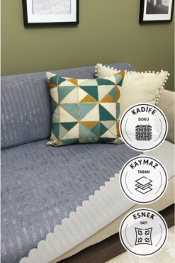 OSIO Liza Kaymaz Taban Süngerli Kadife Koltuk Örtüsü 170x210 Cm