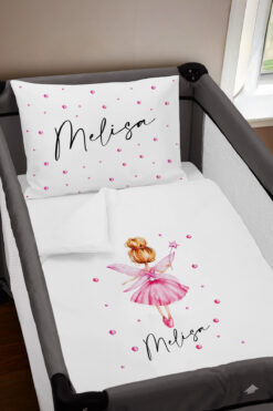 Homamia Isme Özel 75x120 Park Yatak Beşik Nevresim Takımı Peri Kızı