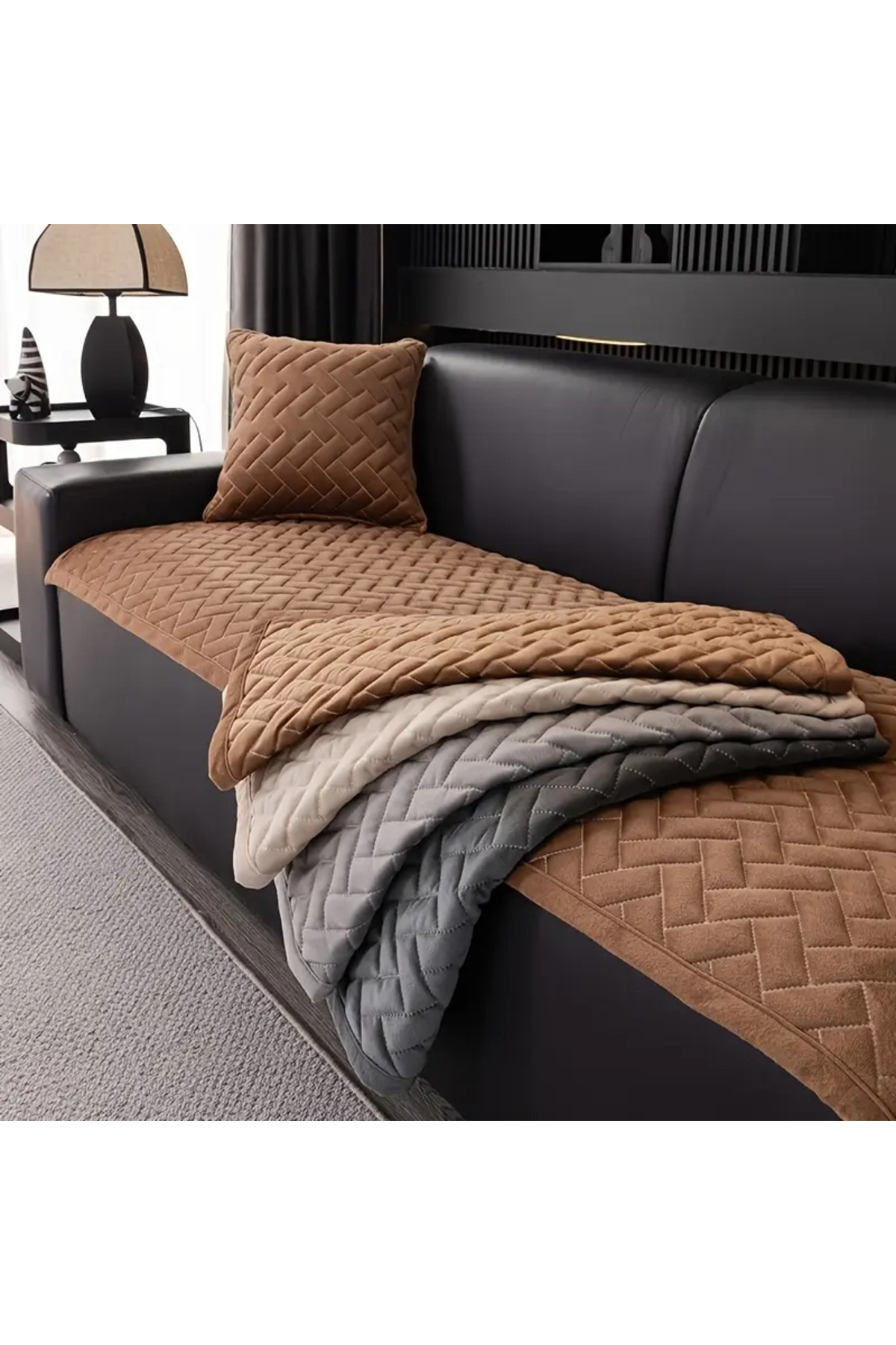 vivamia Kaymaz Taban Kapitone Koltuk örtüsü 70 x 190