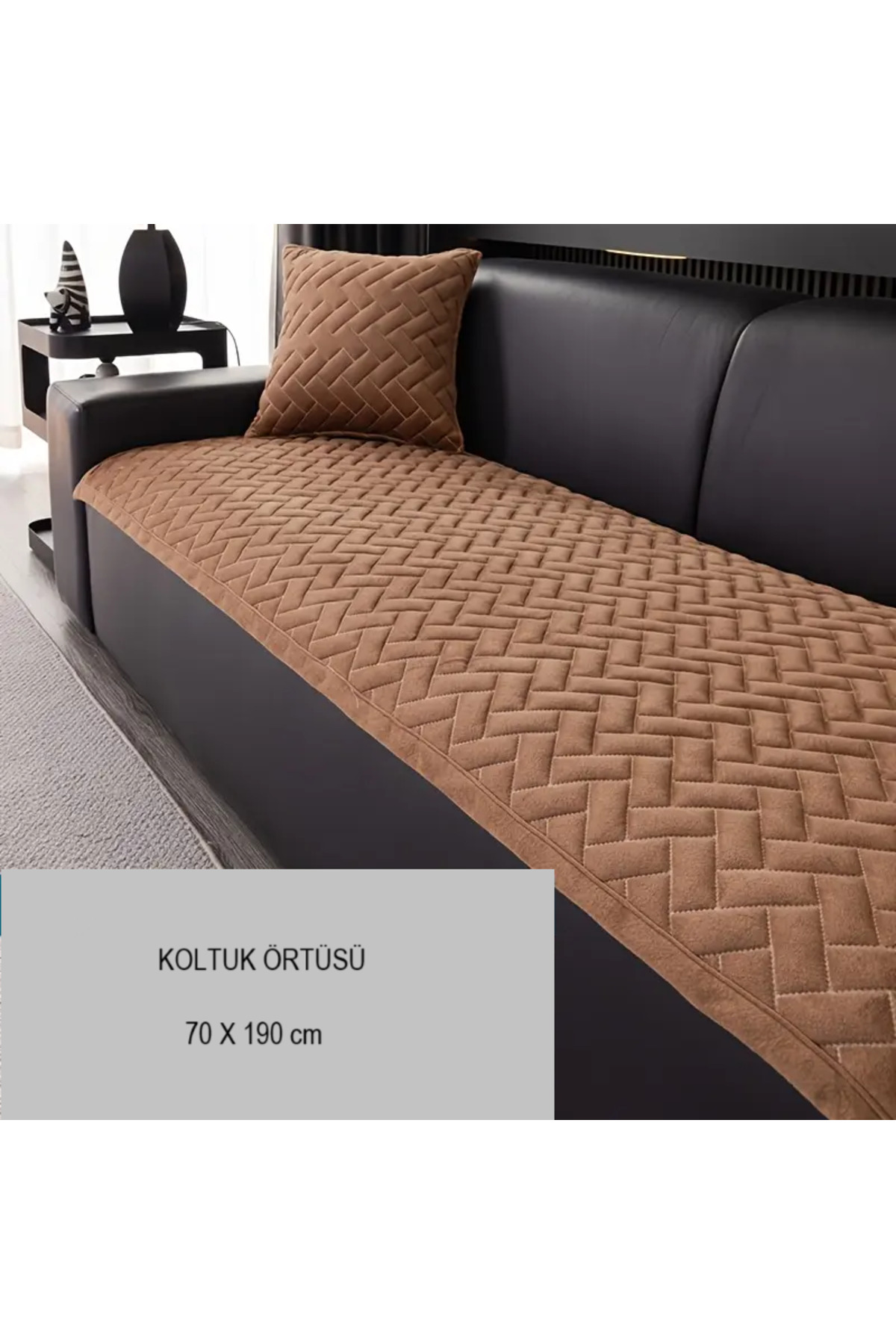 vivamia Kaymaz Taban Kapitone Koltuk örtüsü 70 x 190 - Görsel 2