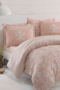 Enlora Home Mature Nevresim Seti Çift Kişilik Pure Pudra