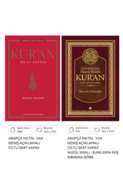 Düşün Yayıncılık Mehmet Okuyan Kuran Meali GENİŞ AÇIKLAMALI -M. İslamoğlu Hayat Kitabı Kuran Nuzül Sıralı