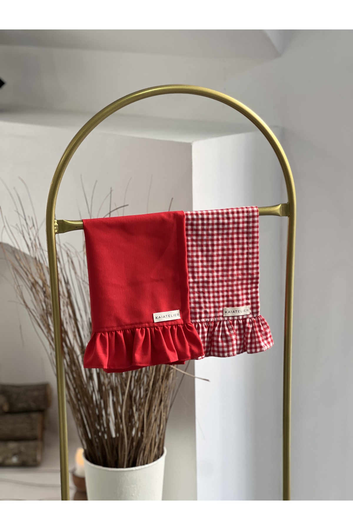 KaiAtelier 2Li Lovely X Mia Keten Fırfırlı Kurulama Bezi - Görsel 2