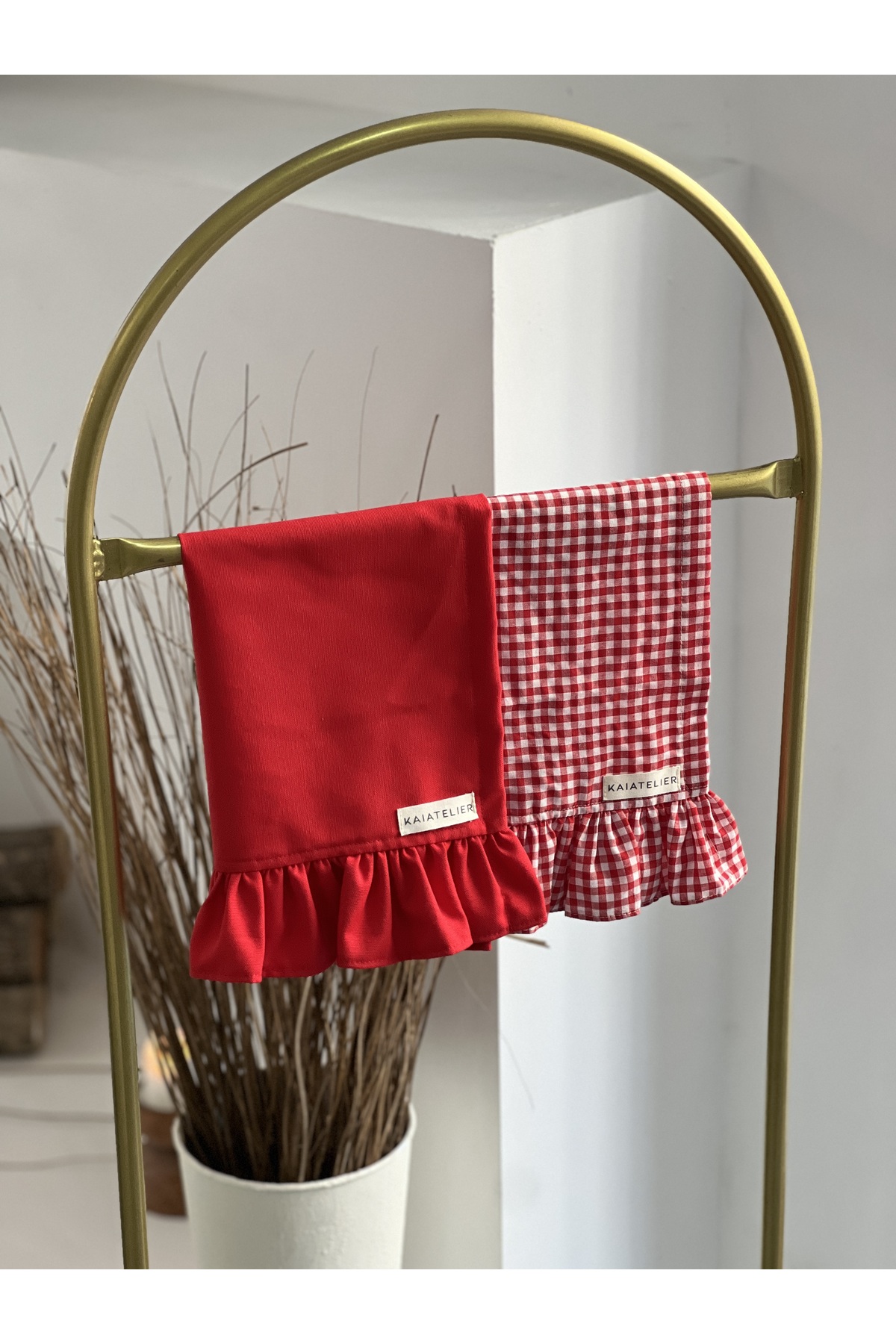 KaiAtelier 2Li Lovely X Mia Keten Fırfırlı Kurulama Bezi - Görsel 3