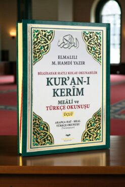 Furkan Neşriyat Rahle Boy Bilgisayar Hatlı Kuran-ı Kerim Yüce Meâli ve Okunuşu - Yeşil