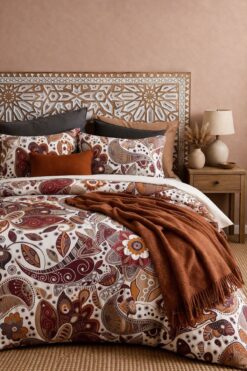 Sheri Home Lastikli Çarşaflı Nevresim Takımı Çift Kişilik Leopar Premium Cotton 64s