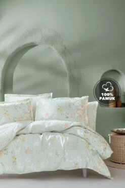 Yataş Merri Çift Kişilik Ranforce Nevresim Seti - Açık Yeşil