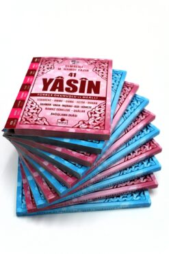 Merve Yayınları Hediyelik 10 Adet Yasini Şerif Pembe-Mavi Renk Okunuşlu ve Mealli 128 shf. Çanta Boy(11x16cm)
