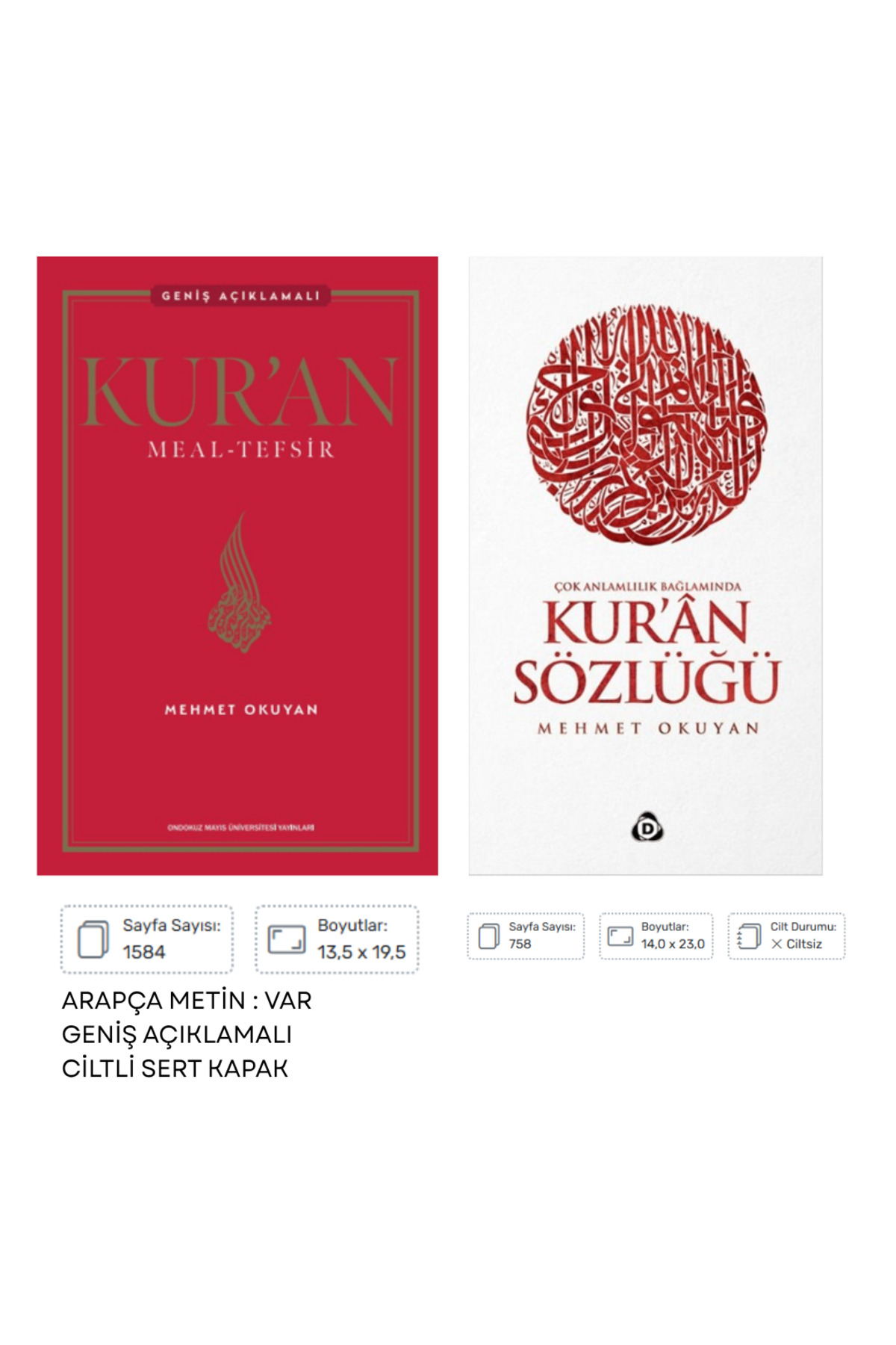 Düşün Yayıncılık Mehmet Okuyan Kuran Meali GENİŞ AÇIKLAMALI -Kuran Sözlüğü Seti