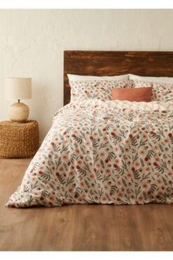 Bella Maison Florian Pamuklu Tek Kişilik Nevresim Seti Kiremit (160x220 cm)
