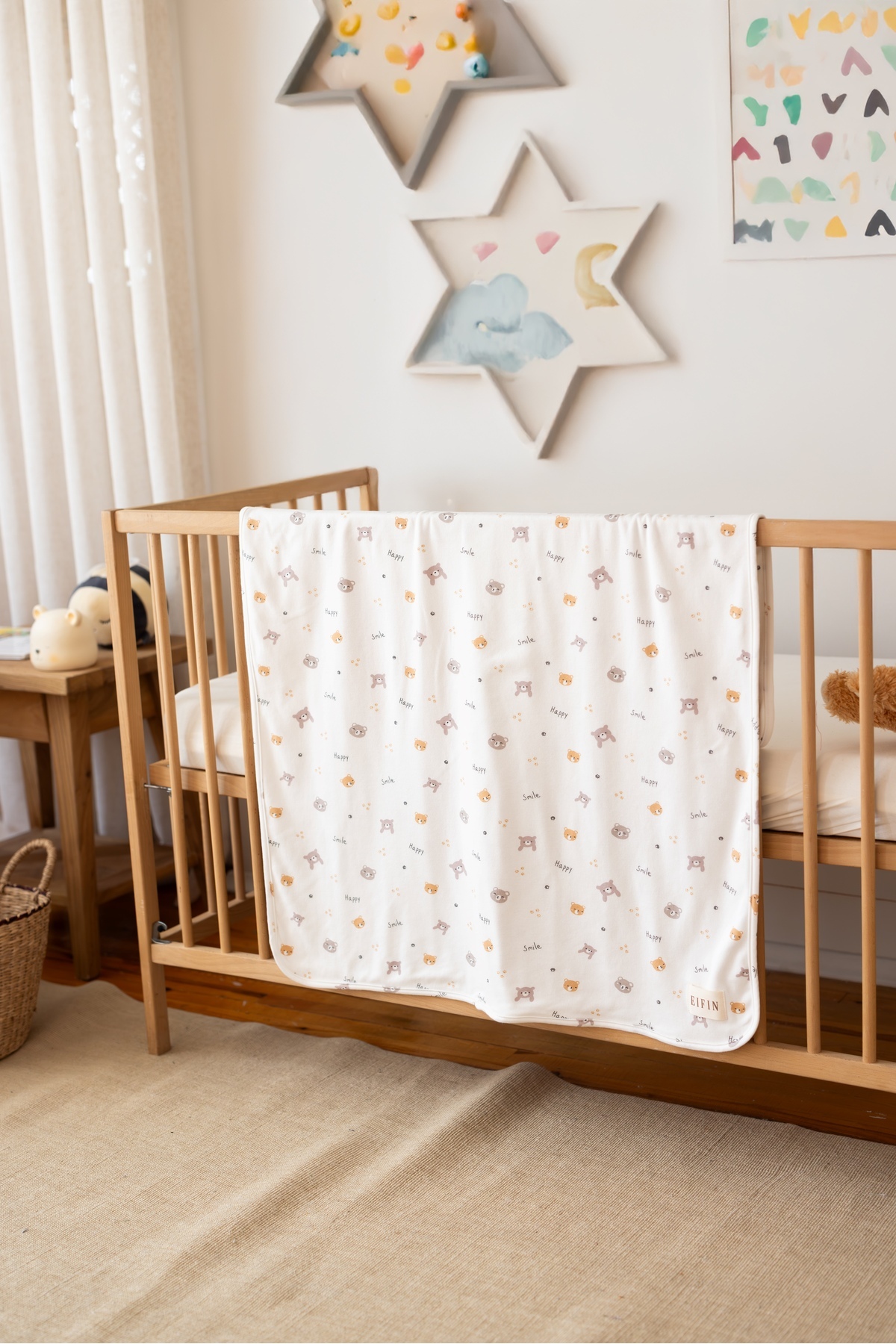 EIFIN Bebek&Çocuk İnterlok Örtü & Battaniye %100 Pamuk Kutulu Oeko-teks Sertifikalı - Görsel 2