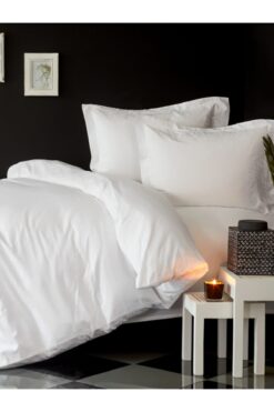 Mulberry 63 Tel Pamuk Ranforce Çift Kişilik Nevresim Takımı Beyaz