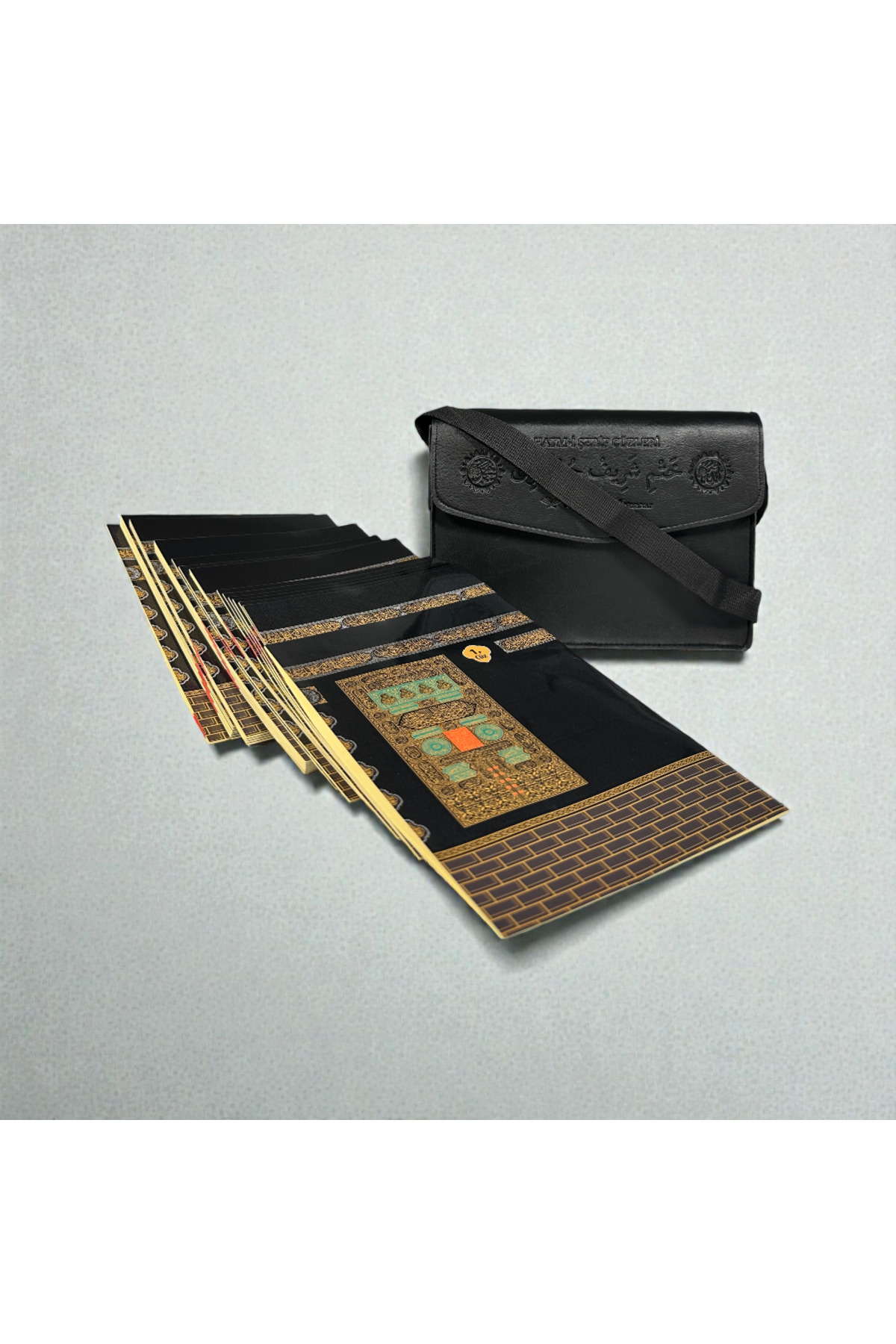 Furkan Neşriyat Çantalı Kur’an Seti | Suni Deri Çanta ve Cüzlü Özel Tasarım Set | Rahle Boy | Siyah - Görsel 2
