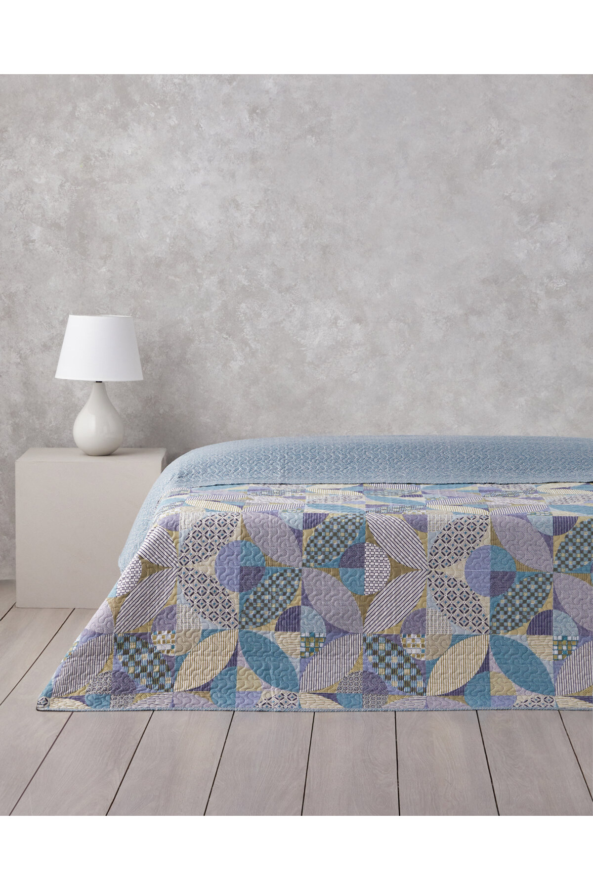 English Home Patch Square Çift Kişilik Çok Amaçlı Örtü 200x220 cm Yeşil