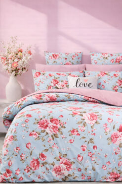 İQON Lastikli Çarşaflı Nevresim Takımı Çift Kişilik Avangarde Turkuaz