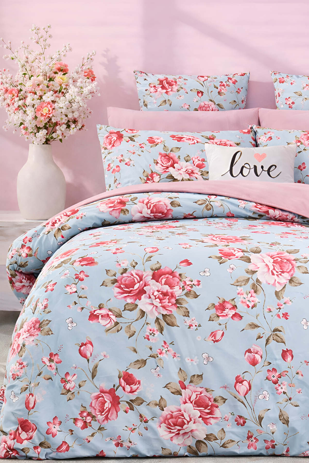 İQON Lastikli Çarşaflı Nevresim Takımı Çift Kişilik Avangarde Turkuaz - Görsel 2