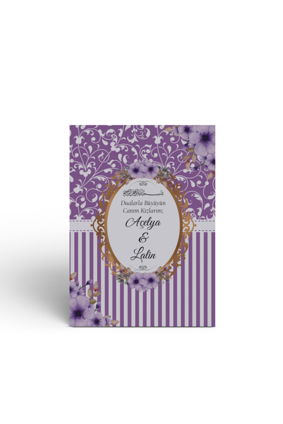 Mutluluk Atölyem Mor Çiçek Motifli Hediyelik Tesbihli Yasin Cüzü Kitabı Mevlüt Seti - 10’lu Paket - Görsel 2
