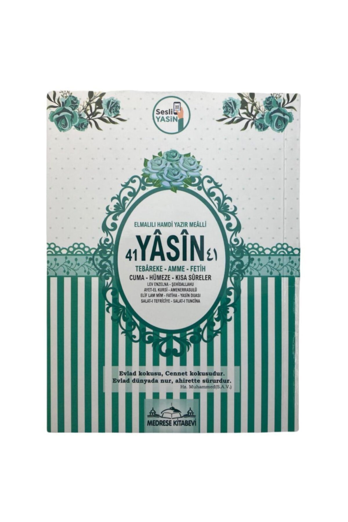 Medrese Yayınları Yasin Cüzü Kitabı Çanta Boy 80 Sayfa Sesli Dinleme Özelligi Dogum Cenaze Mevlit Hediyesi Yeşil