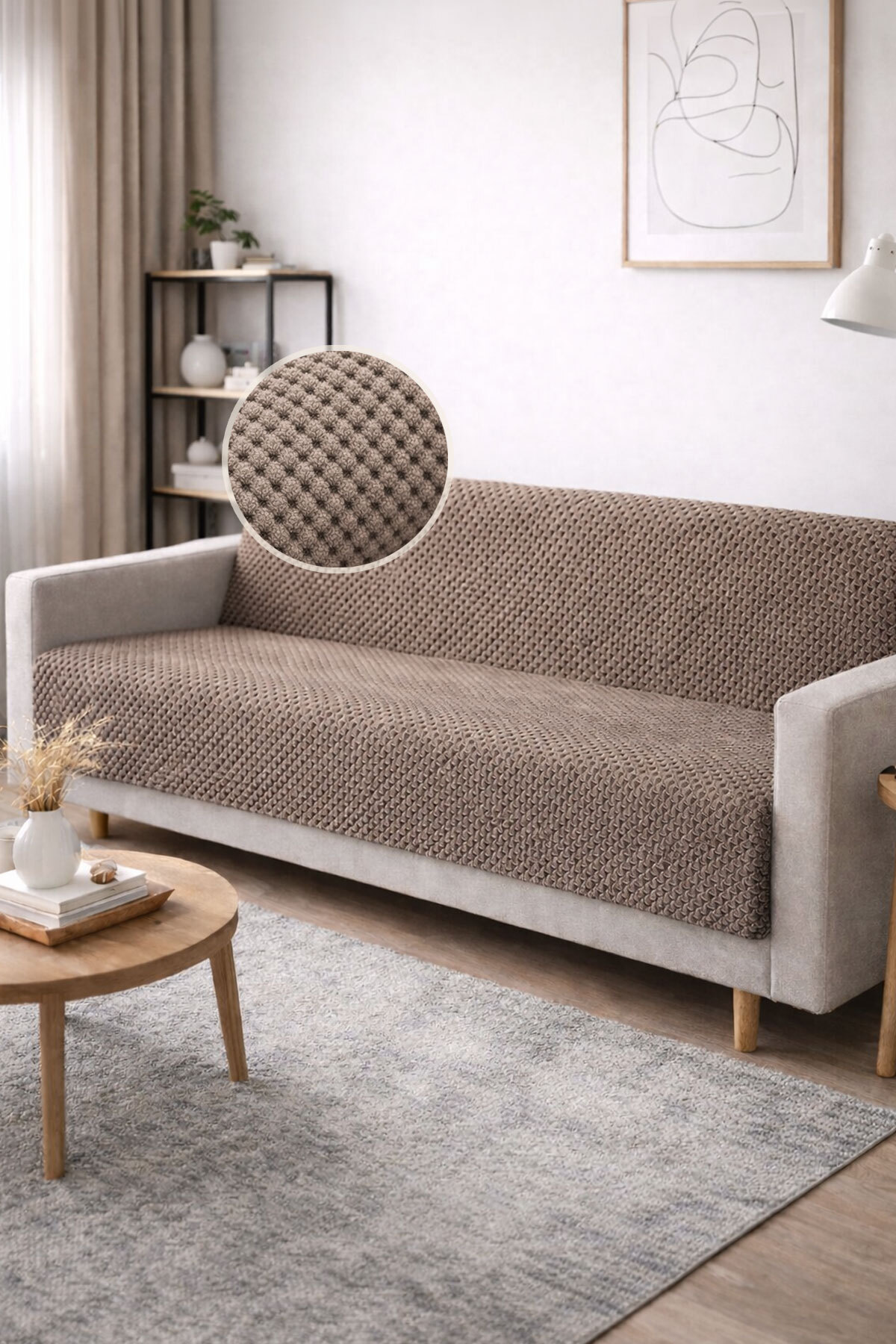 Nihai Ev Isabelle Kabartmalı Yumuşak Dört Mevsimlik Kaymaz Süngerli Premium Çekyat & Koltuk Örtüsü 170x210