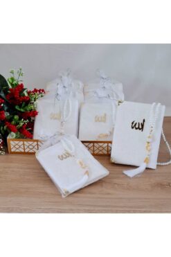 hira tasarım Hira Tasarım 10 Adet Kadife Kaplı Yasin-i Şerif Ve Tesbih Set Mevlit Kitabı (TÜL KESELİ)