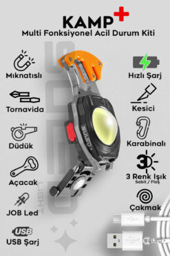SULED KAMP Plus Multi Fonksiyonel Fener Çok Amaçlı Şarjlı Led Işık - Acil Durum Kit