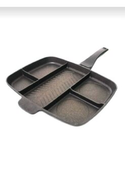 Genel Markalar 5 Gözlü Granit Döküm Tava, Piknikde Kampta Mutfakda Bölmeli Tava-665