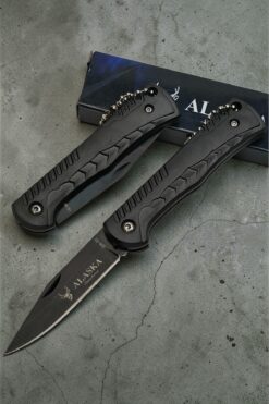 Keskin Adam Alaska SDR-51 15 CM Mat Siyah Paslanmaz Çelik Kamp Outdoor Mini Cep Çakı