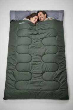 Solano -15°C Çift Kişilik Uyku Tulumu – Ayrılabilir Uyku Tulumu (HAKİ) Av, Balık, Kamp, Festival