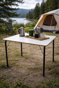 moniev Aden Kamp Masası Mdf Katlanır Bahçe Masası 50cm x 70cm