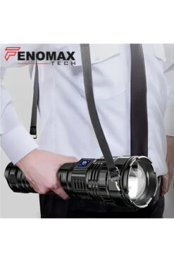 fenomex 10.000 Lümen Ultra Güçlü El Feneri, 12000mAh Powerbank Özellikli, Zoomlu ve Dijital Gösterge