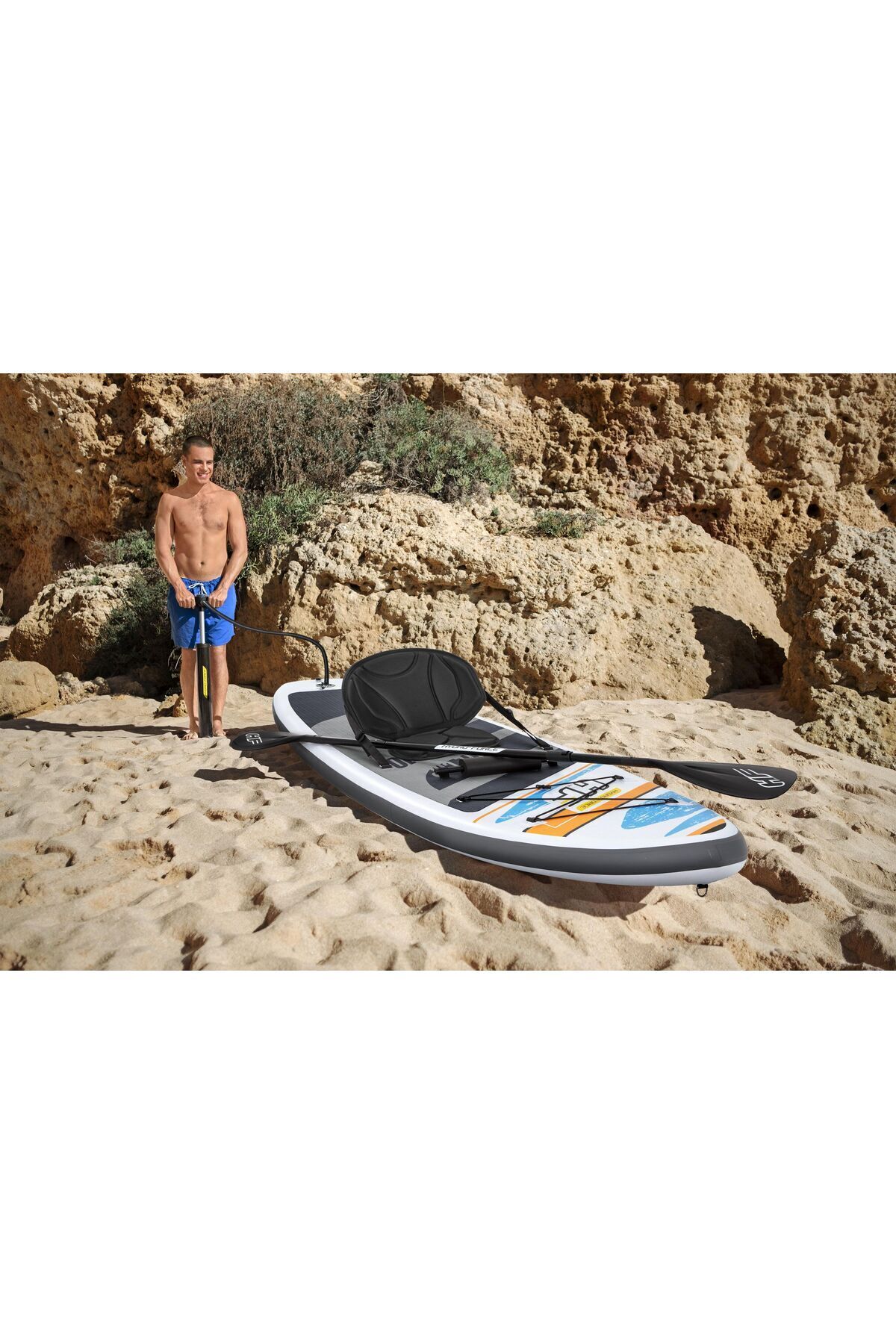 BESTWAY HYDRO-FORCE™ WHİTE CAP KÜREKLİ ŞİŞME SUP-SÖRF VE KANO SETİ 305x84x12 CM - Görsel 3