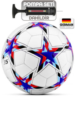 Telvesse Pro Futbol Topu 2025 Maestro Şampiyonlar Ligi Pompalı Sert Zemin Halı Saha Futbol Topu No:5 Mavi