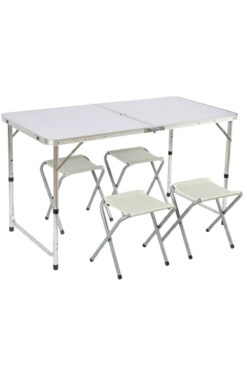 Funky Chairs Tabureli Katlanabilir Piknik Masası Seti -Lila