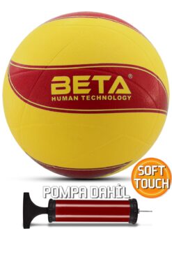 Telvesse Voleybol Topu Pompalı Dahil Set Kauçuk Beta Dikişsiz Yekpare Üretim Kırmızı
