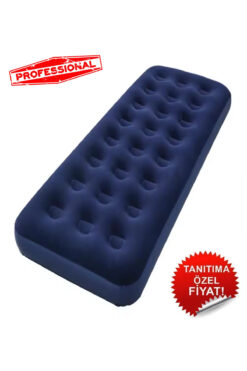 Havana Mavi Tek Kişilik Şişme Yatak Kamp Tatil Yatağı 183x76x23cm Ev Kamp Yatağı